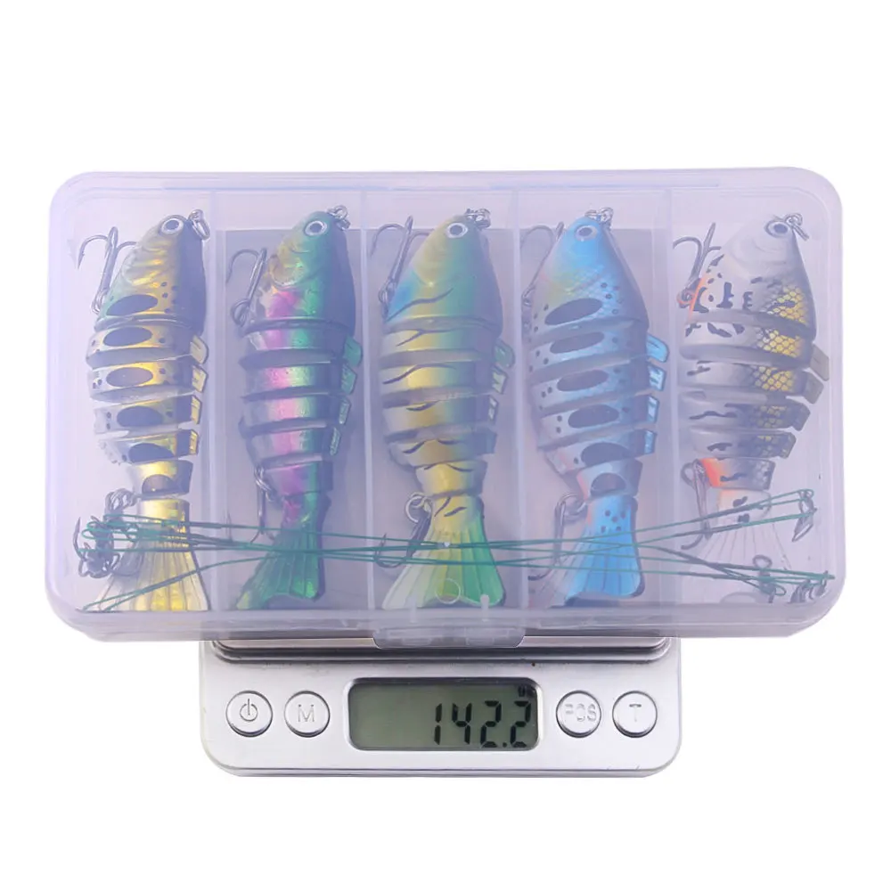 5 uds Wobblers señuelo de pesca multisección Minnow 2-8 Isca articulado cebo duro Artificial Crankbait Trolling Bass Pike aparejos de perca - imagen 2