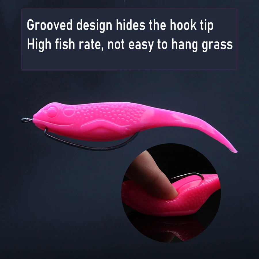 JYJ 6 piezas 10cm 12g/14g hundimiento o flotante rana suave renacuajo señuelo cebo aparejos de pesca wobbler pesca artificial cebo de natación - imagen 5