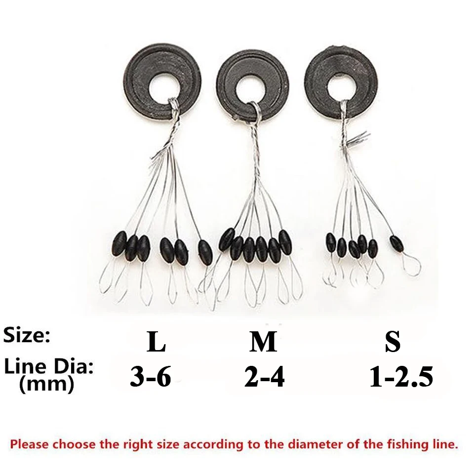 20 juegos (120 piezas) de goma negra, tapón ovalado, flotador de pesca Bobber para tamaño de Mar S M L, accesorios de pesca con mosca de carpa - imagen 2