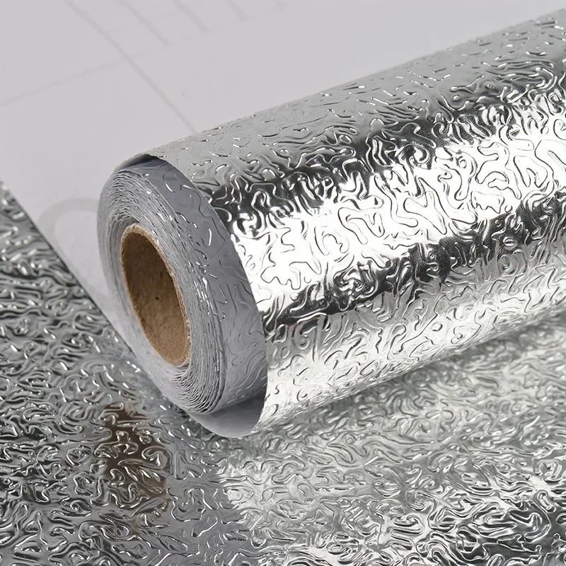 Pegatina impermeable a prueba de aceite para cocina, pegatinas de aceite para cocinas, pegatina de pared para gabinete, papel tapiz de papel de aluminio de PVC, accesorio de cocina fácil de limpiar