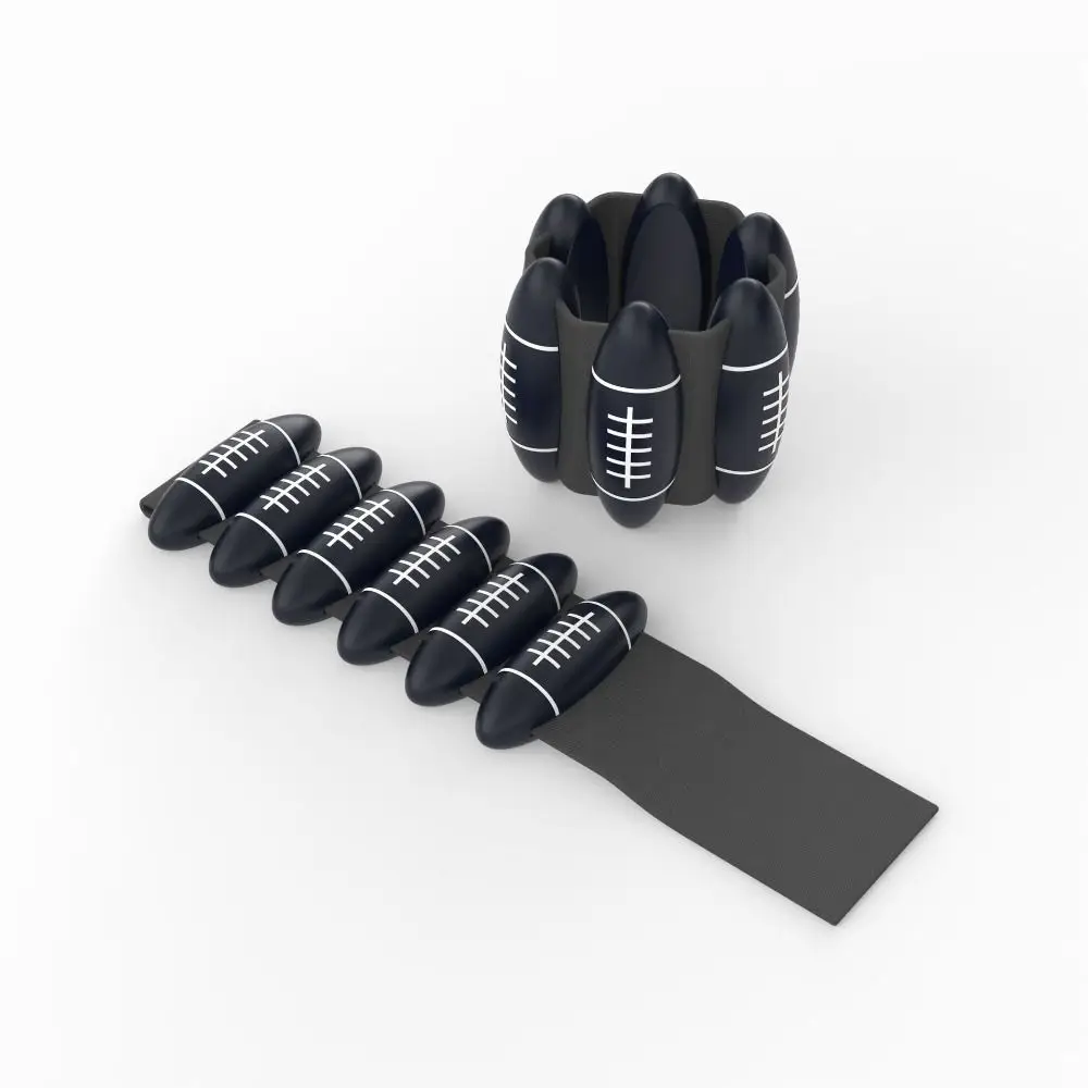 1 par de pulsera de peso de muñeca con forma de pelota de Rugby, correa de muñeca ponderada a prueba de sudor de 2 LB, silicona Universal - imagen 2