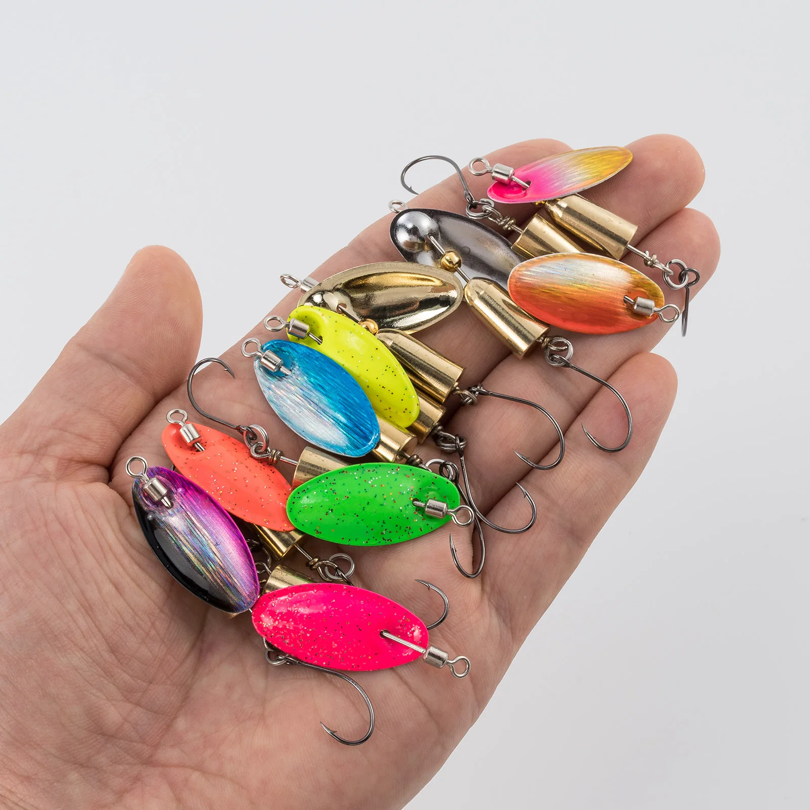 Señuelo de pesca giratorio en línea, 10 piezas, 3,5g, 7,5g, Spinnerbait, trucha, Crappie, salmón, Bluegill, Wobbler, agua dulce - imagen 5