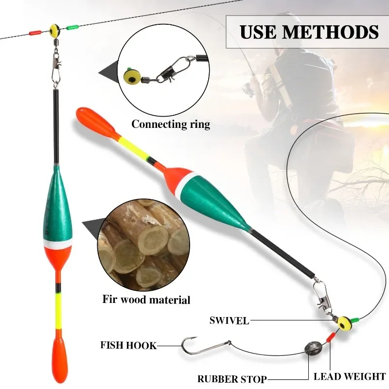 Sougayilang-Juego de flotador de Pesca, boya Vertical profesional con barra luminosa, señuelo multifunción, aparejos de Pesca, 10 Uds. - imagen 3