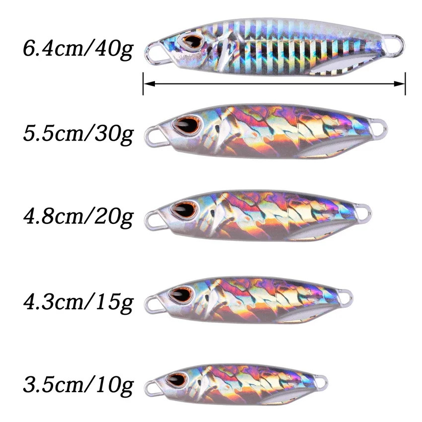 1 Uds Jig Shone cebo pesca de mar plantillas de Metal señuelo 10/15/20/30/40g agua salada Crankbait Minnow hundimiento cebos giratorios Accesorios - imagen 3