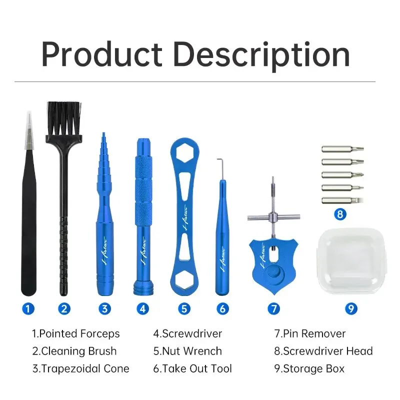 Caja de herramientas de mantenimiento de carrete de aparejos de pesca, Kits de reparación de cajas de aparejos de pescado multifuncionales, herramientas de mantenimiento combinadas, aparejos de accesorios - imagen 2