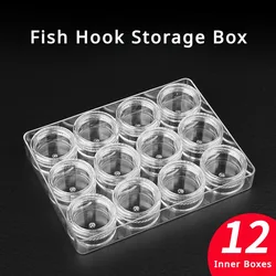 Caja organizadora de anzuelos, resistente a la presión, doble cara, impermeable, multifuncional, accesorios de equipo de pesca, suministros de herramientas, 12 Uds.