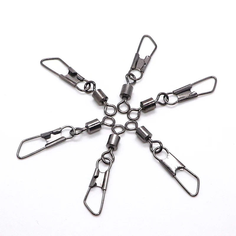 Suministros de Pesca de piezas, Conector de Clip de Pin tipo A de acero inoxidable giratorio de cobre, señuelo, herramientas de Pesca, accesorios de aparejos, 1000 - imagen 2