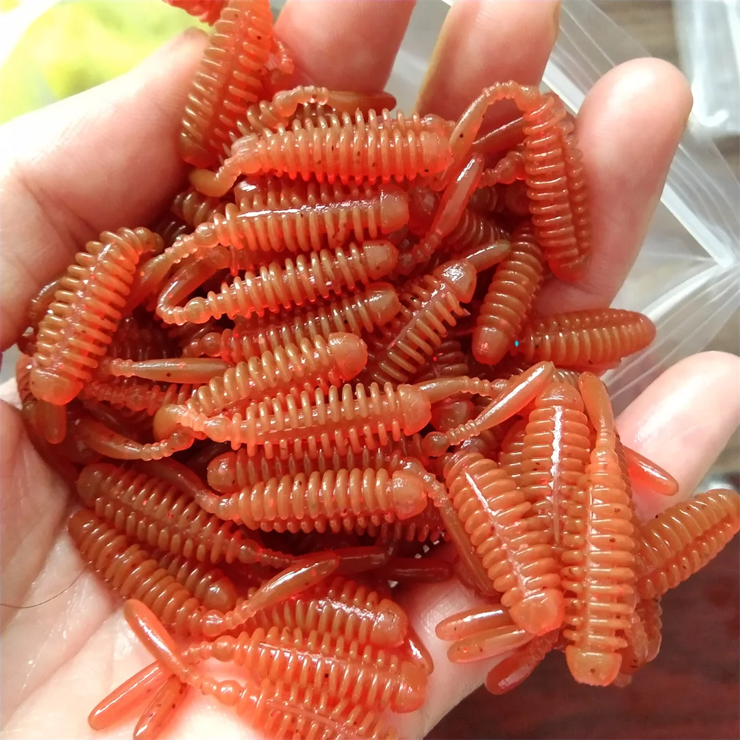 Mini señuelos blandos de goma para pesca en roca, cebos artificiales de gusano suave de 3,5 cm, 50 piezas, novedad - imagen 4