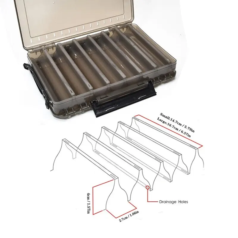 Caja de aparejos doble cara para carpa – Almacenamiento con compartimentos - imagen 5