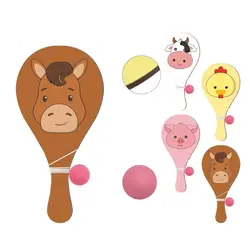 Paletas de Madera con Cuerda Elástica y Pelota – Juego Portátil