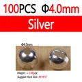 100pcs 4.0mm Silver