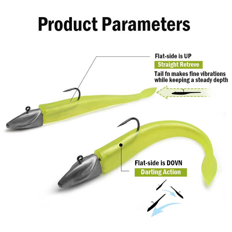 LEYDUN BR-señuelos de pesca con cebo blando, 83mm, 2,7g, anzuelo con cabeza de anzuelo, 3g/5g/7g/9g/12g/14g, bobinado y dardado, pez blando para lubina, Lucio - imagen 3