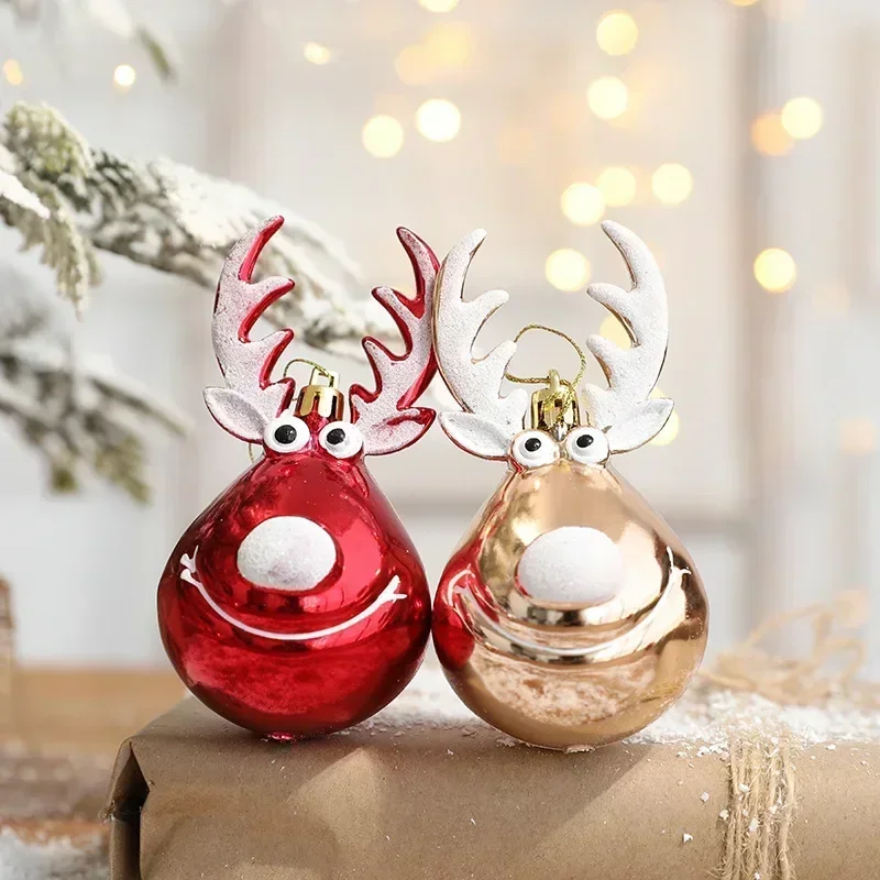 Corna de Navidad, colgantes de árbol de ciervo, bolas colgantes, adornos, decoraciones de Navidad, techo, cabeza de ciervo bonita, suministros para fiestas, regalos - imagen 3