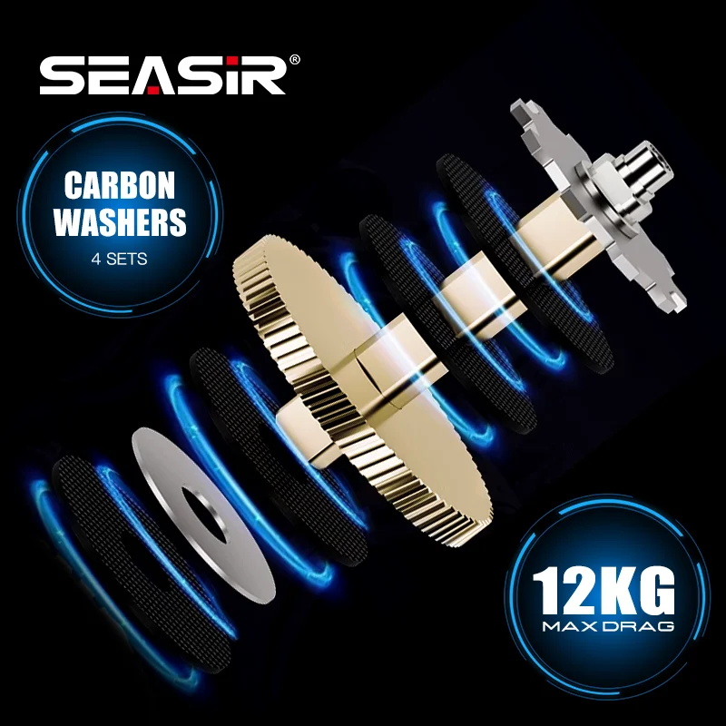 Carrete Baitcasting Seasir Salminus 8,0:1 y arrastre de 12 kg - imagen 5