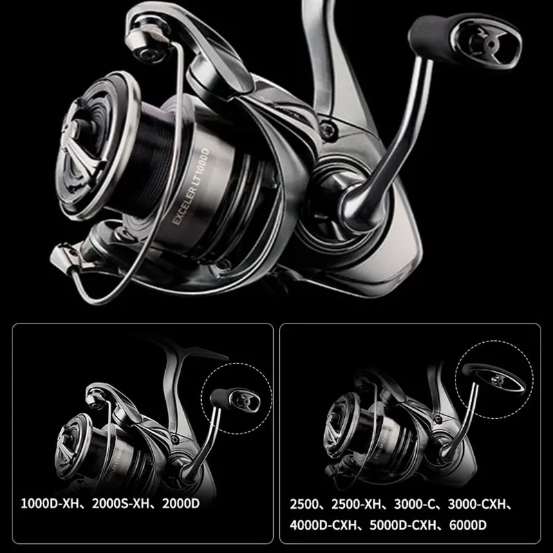 Nuevo carrete de pesca DAIWA EXCELER LT (ligero y resistente) 1000D-6000D-H carrete de metal LC-ABS ligero fuerte 4KG-12KG ultraligero 185g-320g - imagen 4