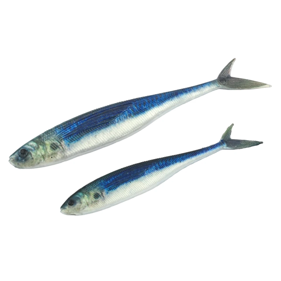 2 uds 11g/12,5 cm 21,5g/16cm pesca 3D Trolling atún caballa cebo de agua de mar señuelos señuelo de plástico suave Swimbait para pesca de lubina - imagen 5