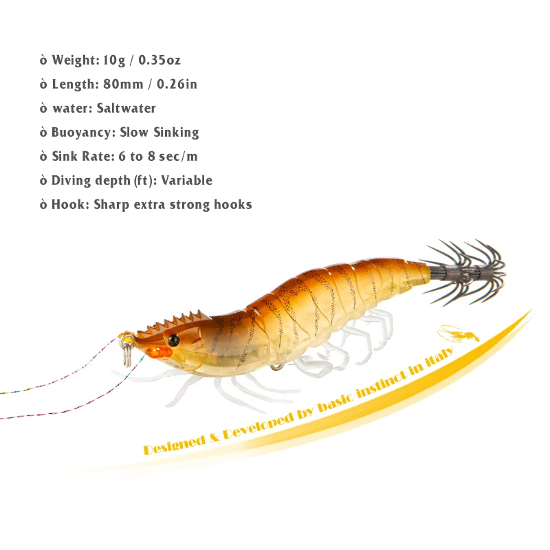 Nueva plantilla luminosa de calamar, camarones de madera, 10g/15g, pulpo que se hunde, Egi Wobbler, cebo duro Artificial, anzuelo de sepia, aparejos de pesca de mar - imagen 3