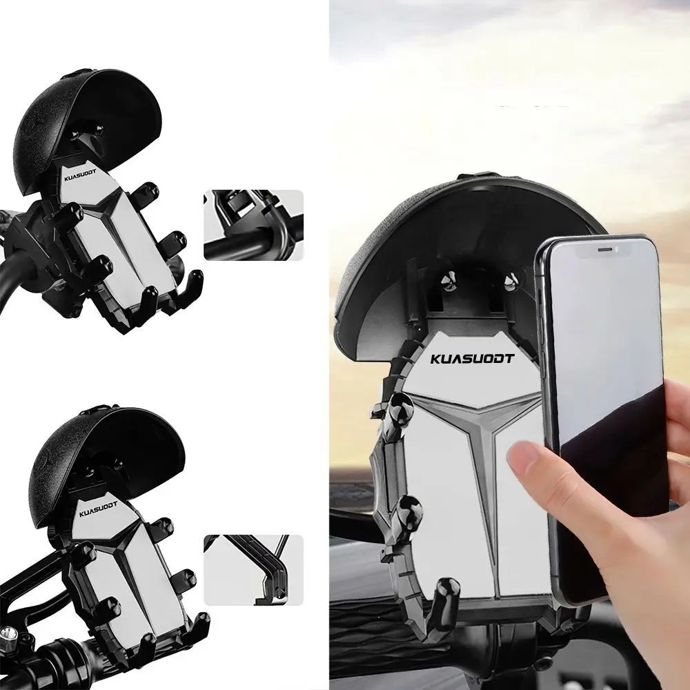 Soporte para teléfono móvil de motocicleta, casco pequeño, giratorio, impermeable, sombrilla, soporte para teléfono móvil de bicicleta a prueba de golpes - imagen 3