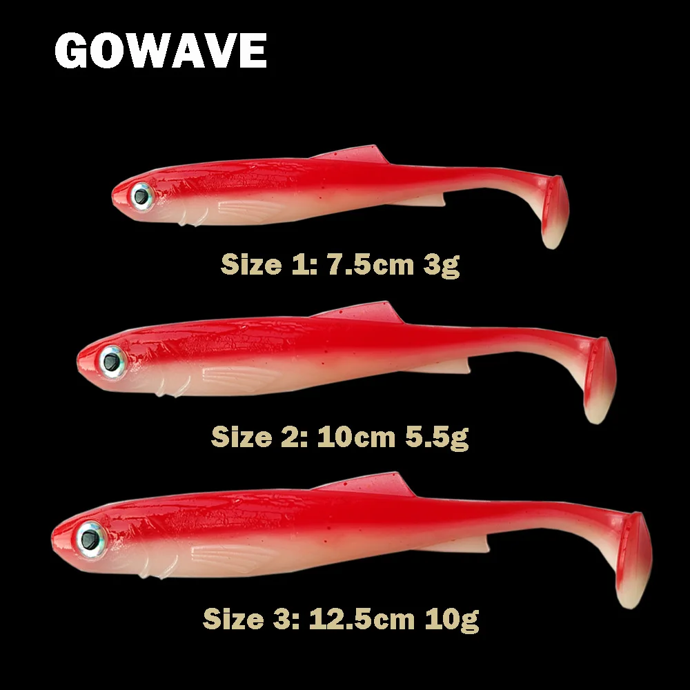Señuelos de pesca Shad Bait Zander Pike, Swimbait de 7,5 cm/10cm/12,5 cm, cola de paleta Shadteez, señuelo de plástico suave realista para lubina, 5 uds. - imagen 5