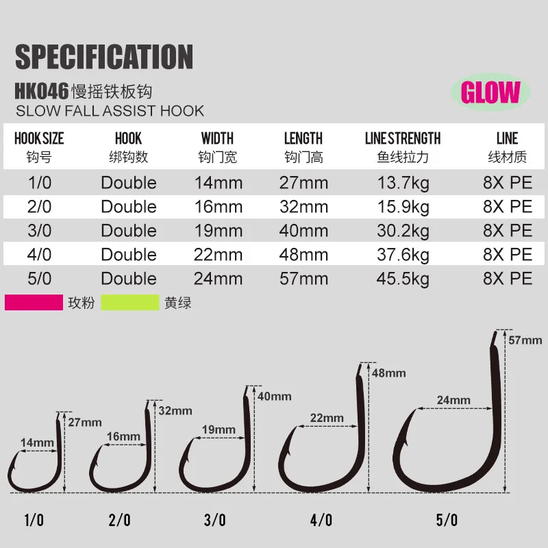 Anzuelos asistidos doble púas UV para slow jigging - imagen 4