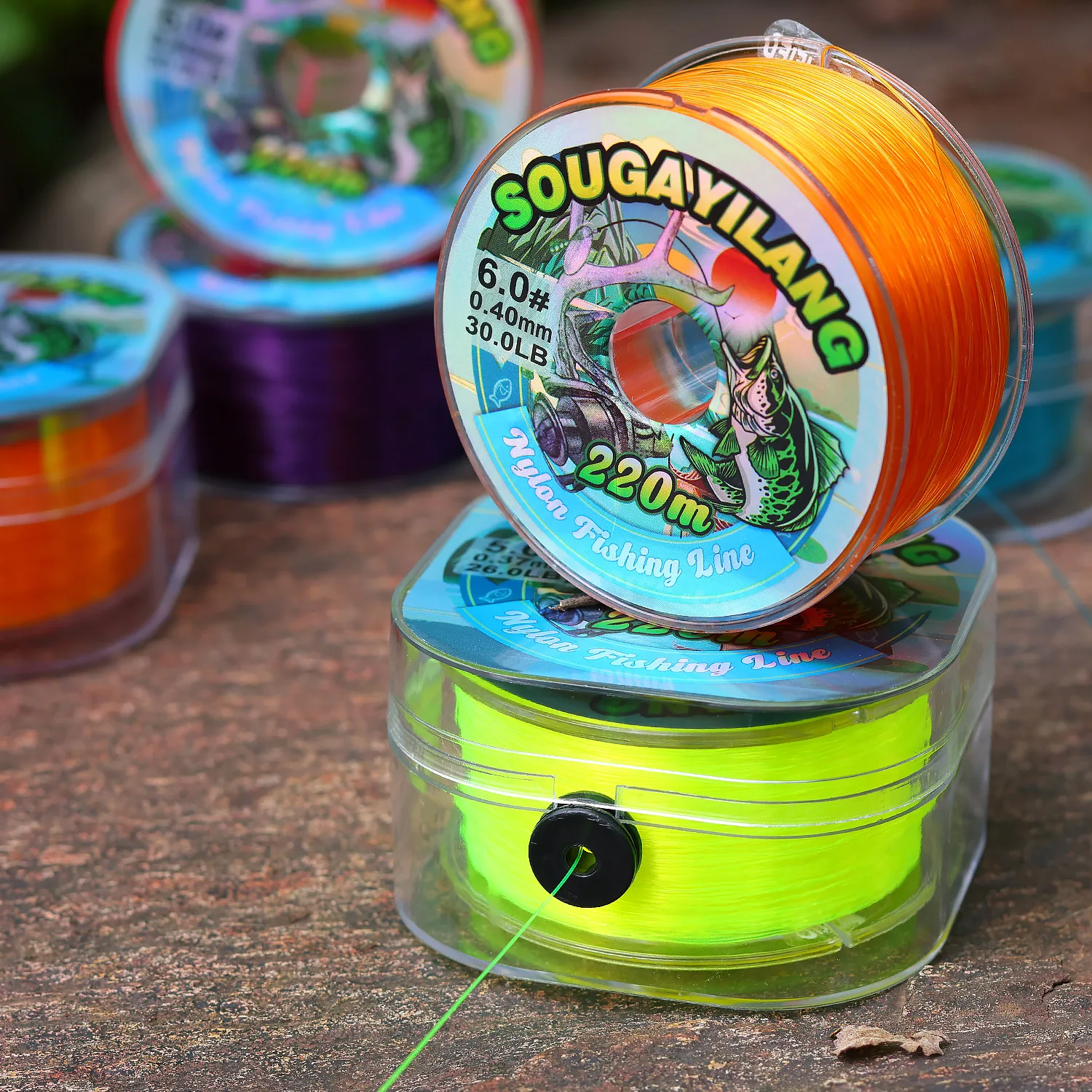 Sougayilang-sedal de Pesca súper fuerte de 220M, hilo de Pesca de nailon monofilamento duradero japonés, línea principal líder, alambre de Pesca - imagen 3