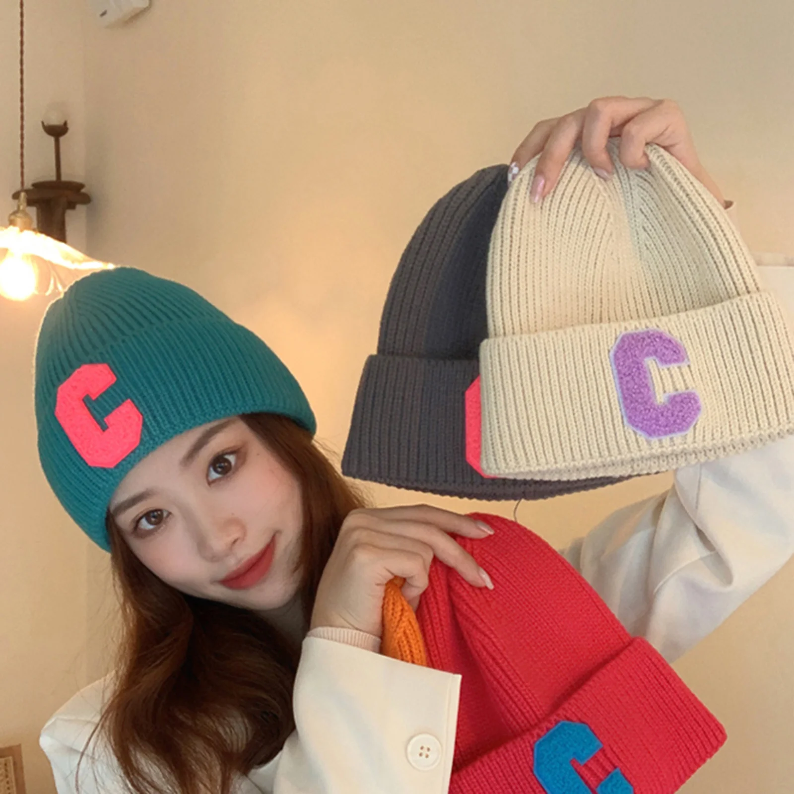 Gorro de punto de invierno para ciclismo, montar, esquiar, gorro de lana grueso a prueba de viento para hombres y mujeres, gorros cálidos a la moda para exteriores - imagen 2