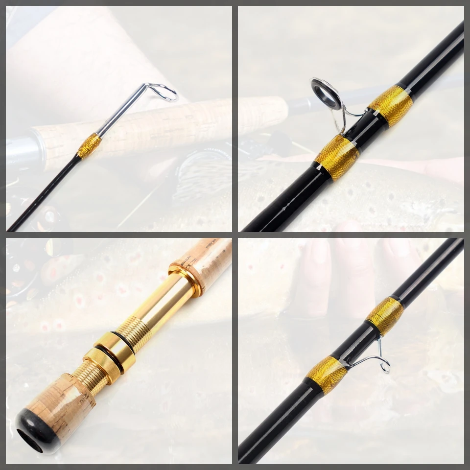 Ligero y de fundición larga, esta caña de pescar multifuncional con mosca de cuatro secciones es adecuada para varios entornos de pesca. - imagen 5