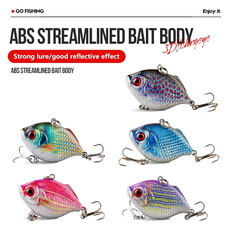 5 unids/set 3D impreso VIB Kit de Señuelos de Pesca 4,5 cm 8,8g cebo duro de plástico agua salada simulación de agua dulce señuelo pargo - imagen 2
