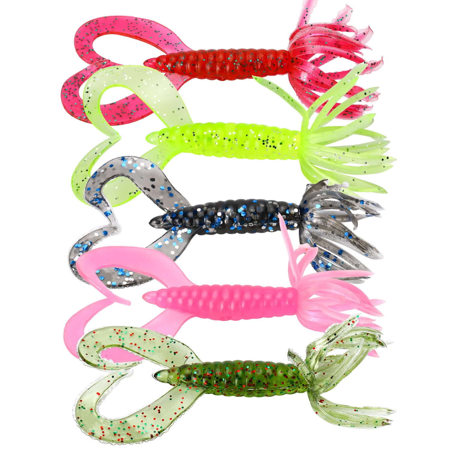 Sougayilang 10 unids/lote señuelo de pesca cebo de goma suave realista 1,7g 65mm agua salada/señuelo de pesca flotante de agua dulce - imagen 2