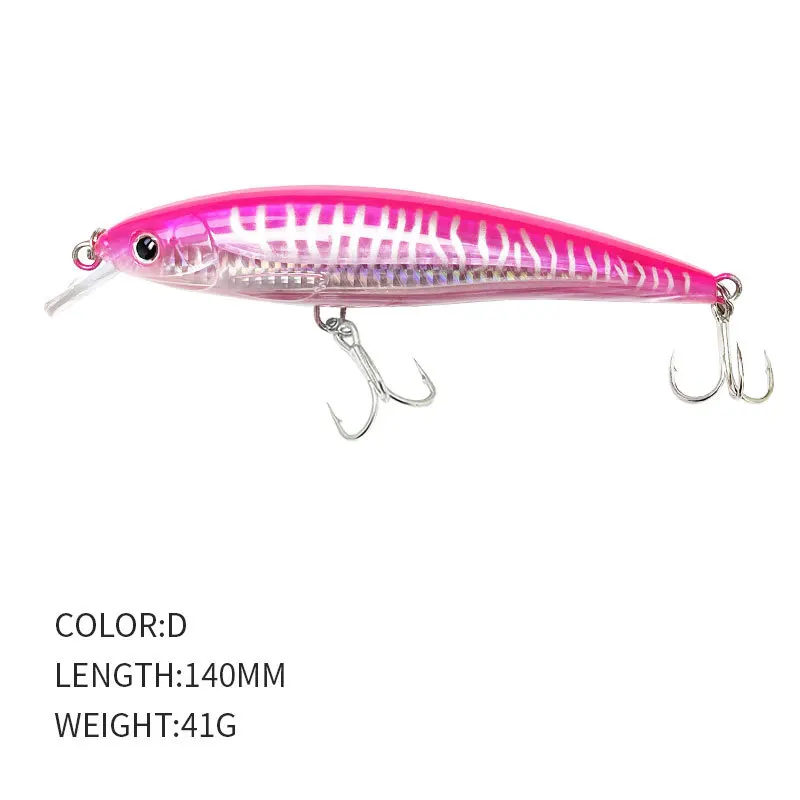 Cebo Luya de pesca flotante de 140mm/41g, cebo biomimético de pececillo grande, cebo láser interno, cebo de pesca de lubina ligero - imagen 4