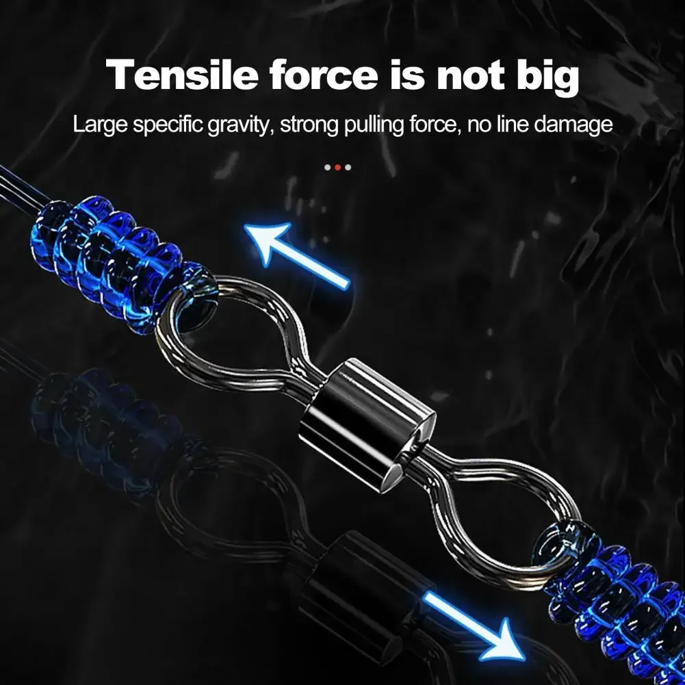 Anzuelo giratorio de 8 figuras, Conector de pesca de 8 anillos, 210 unids/set - imagen 4