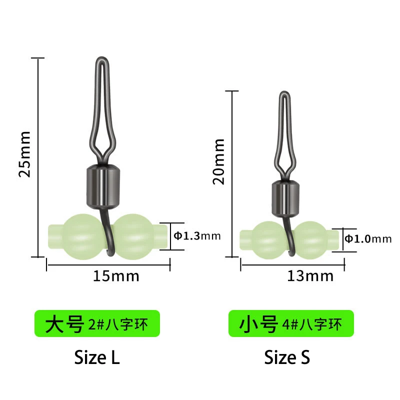 Emerillones Luminosos de Rodamiento para Pesca – Tipo Pera - imagen 2