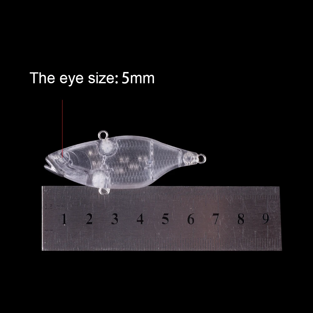 Hanlin-Cebo de plástico sin pintar, 10/20 piezas, 6,5 cm, 10g, VIB, vibración, Crankbait Artificial, señuelo de pesca que se hunde, aparejos en blanco - imagen 2