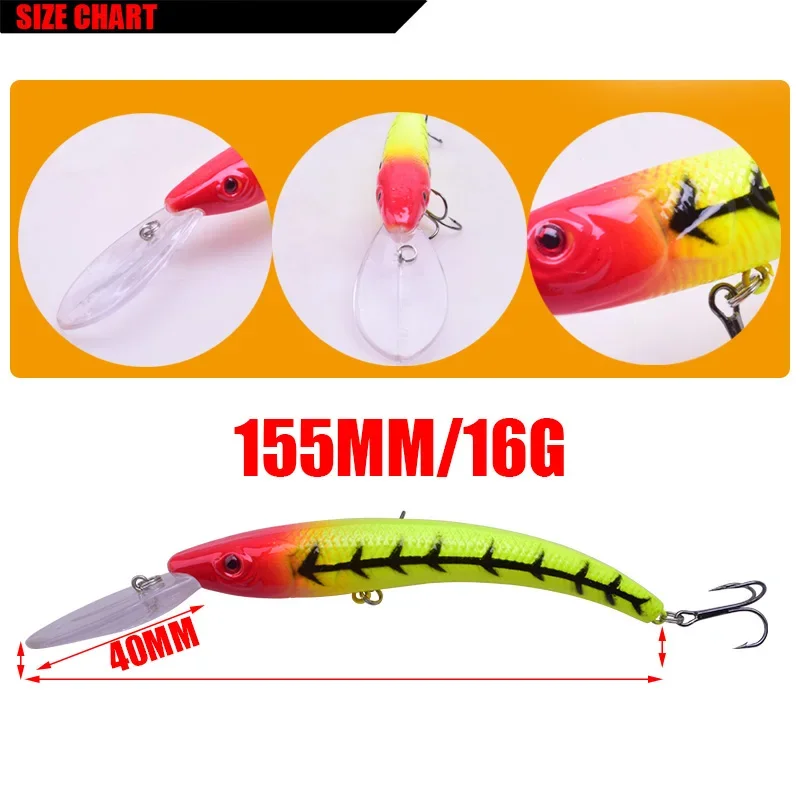 Señuelo de pesca Minnow, 1 unidad, 15,5 cm, 16g, señuelos Wobbler flexibles flotantes, cebo duro Artificial, señuelo de pesca de carpa, aparejos de pesca de lubina - imagen 3