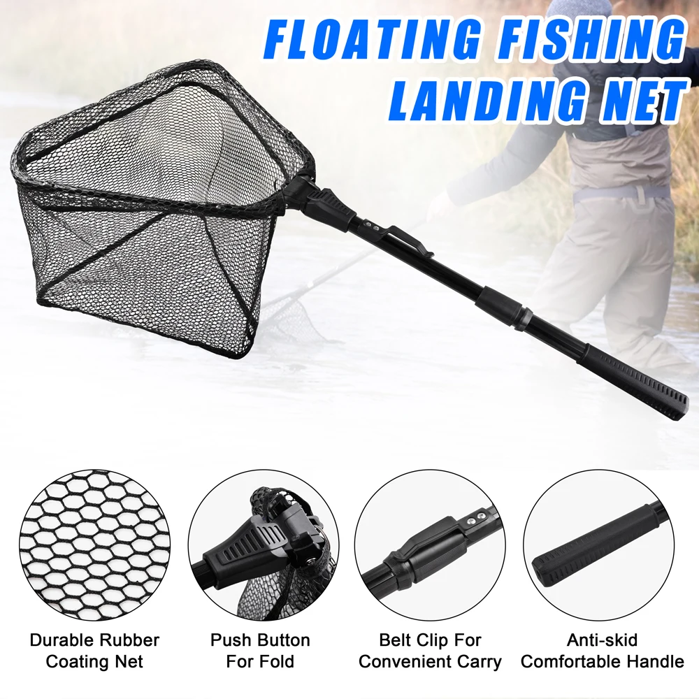 Experimente la pesca sin esfuerzo con nuestra red de aterrizaje flotante duradera y cómoda