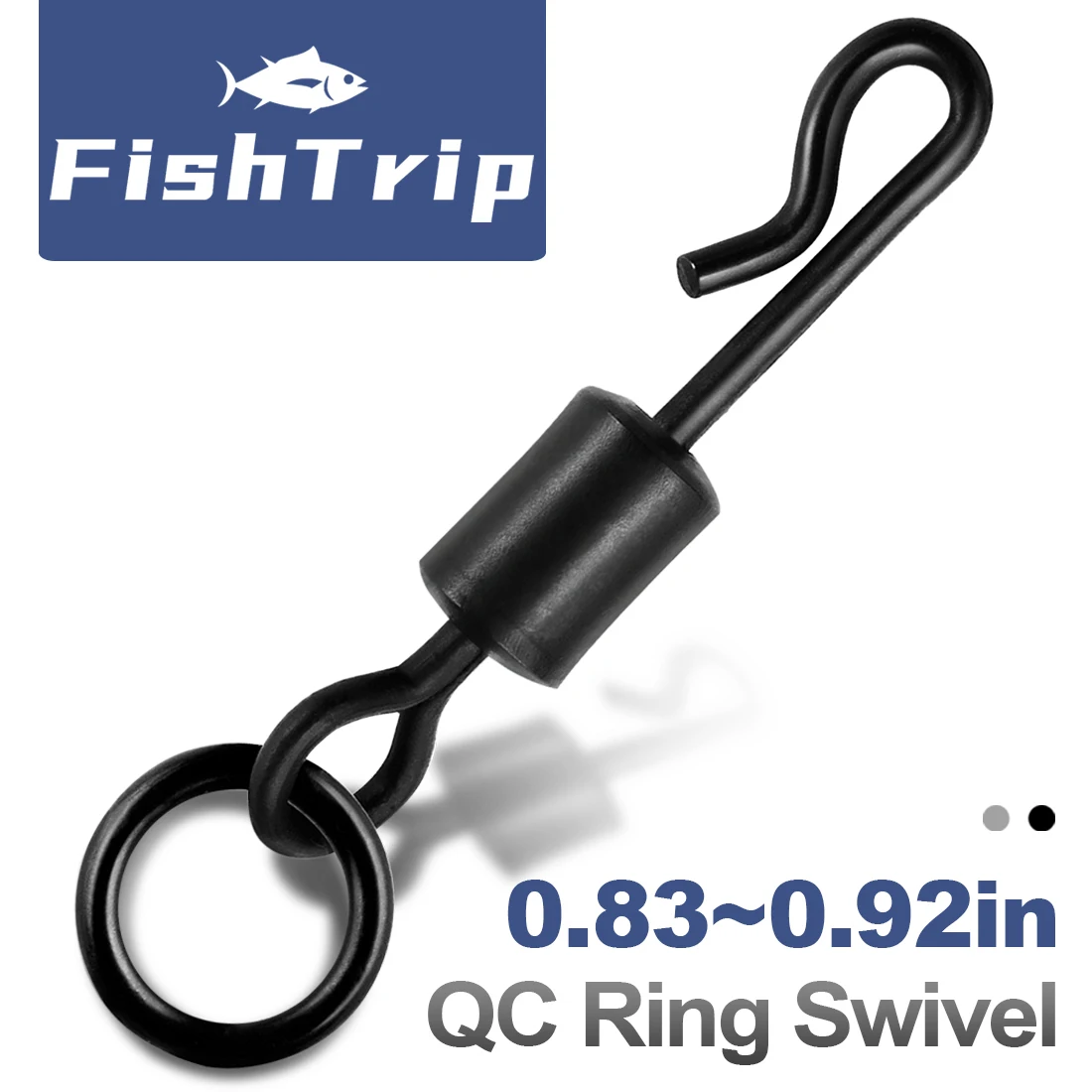 FishTrip-accesorios de pesca de carpa, anillo giratorio de cambio rápido, gancho giratorio de pesca de carpa, acero inoxidable para Ronnie/Spinner Rig