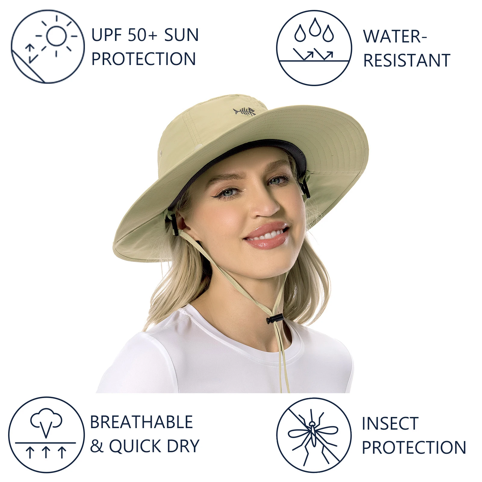 Bassdash UPF 50+ Gorro para el sol con mosquitera oculta y solapa para el cuello para hombres y mujeres, pesca al aire libre, senderismo, camping - imagen 4