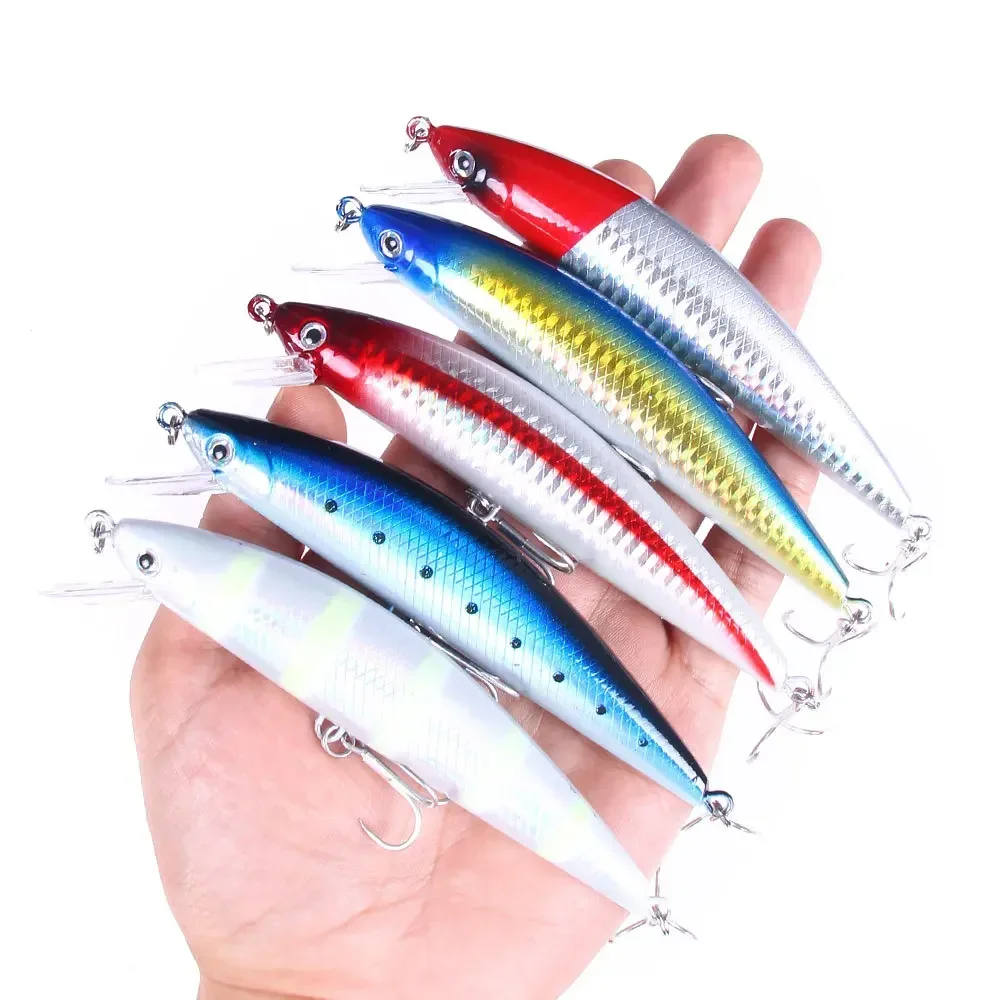 1 Uds Minnow wobbler Señuelos de pesca 120mm 39g 4 # Gancho suspendido Jerkbait cebo duro señuelos Lucio carpa lubina aparejos de Pesca - imagen 2