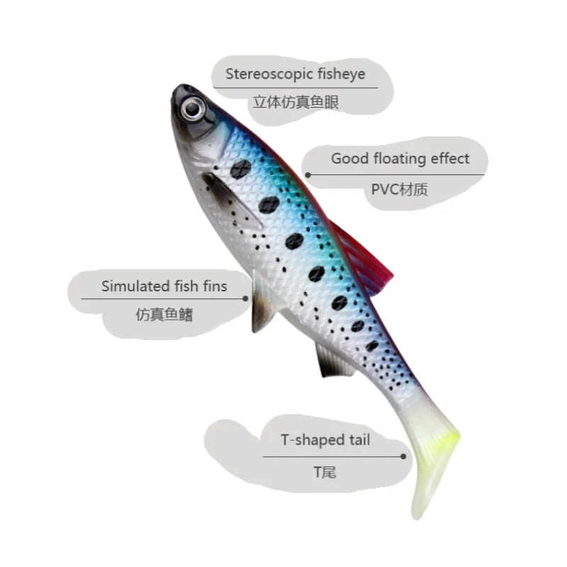 5 uds cebo blando 150mm 34g cebo de pesca Wobblers para lubina aparejos de pesca Swimbait suave señuelo muskies - imagen 2