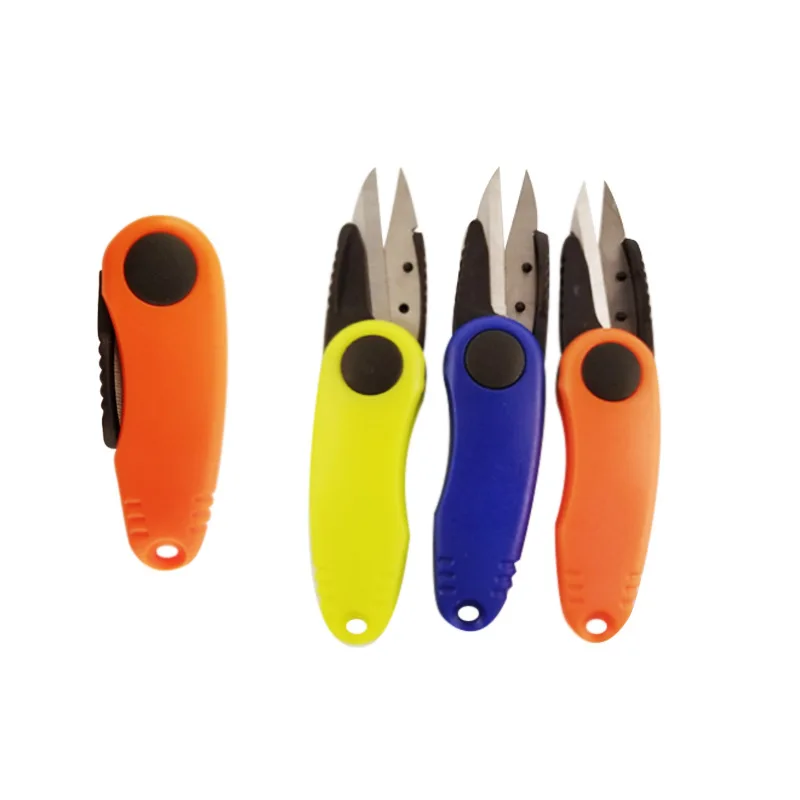 Tijeras multifuncionales 7,5*3,1 cm tijeras de acero inoxidable para uso de peces cortadora plegable tijera de pesca aparejos de pesca A318