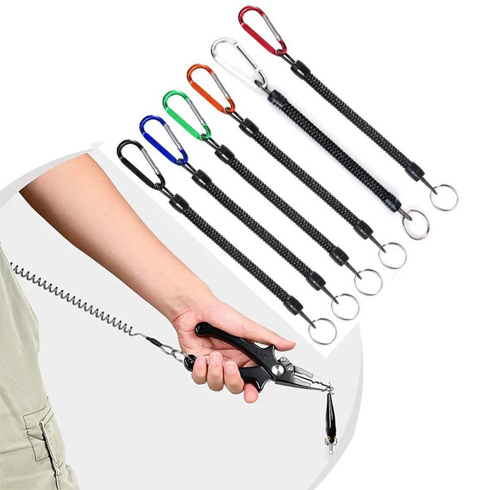 Cuerda antipérdida de alta resistencia para acampar, práctica multifuncional para llave con mosquetón, alicates de cordón de pesca, cuerdas en espiral, canoa - imagen 5