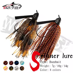 WALK FISH 1 Uds Chatterbait señuelo 7G 10G 14G Spinner cebo señuelo de pesca Jig Head Buzzbait para lubina Pike Walleye Spinnerbait pesca