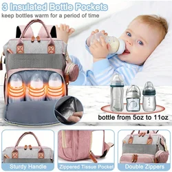 Mochila pañales grande unisex con 16 bolsillos y almohadilla
