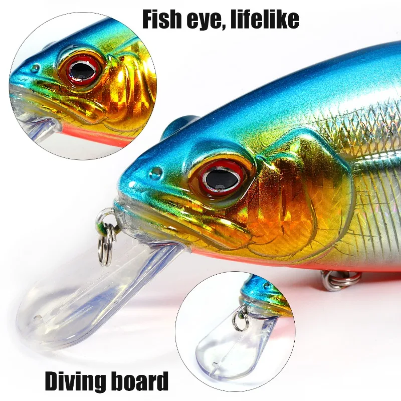 Señuelos de pesca Sougayilang Minnow 34g Jig Bait pesca manivela gancho plástico Artificial cebo duro pesca para peces medianos a grandes - imagen 3