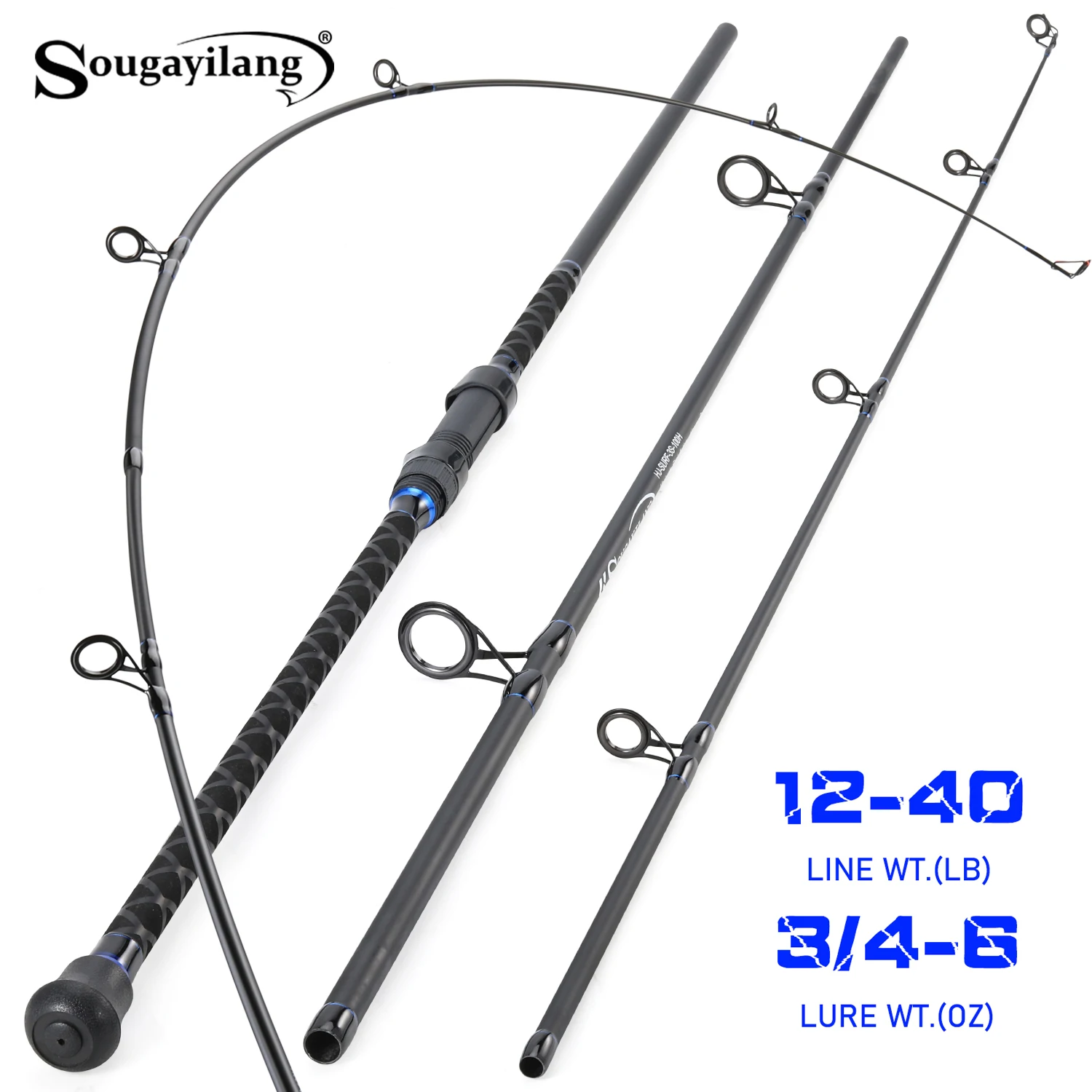 Caña Surfcasting Sougayilang – Carbono, Acción Rápida, Potencia Pesada
