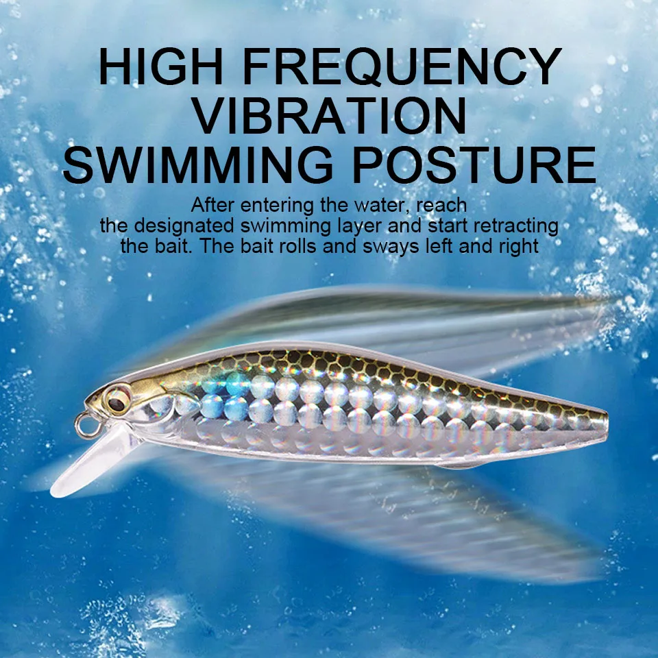 WALK FISH-señuelo de pesca Jerkbait, sistema de equilibrio de gravedad profesional, cebo duro, Wobbler manivela, buceo lento, 5g, 7g - imagen 3