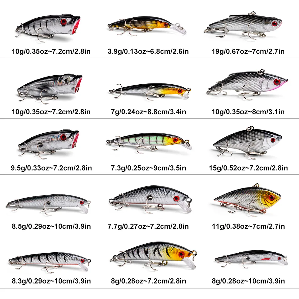 Juego de señuelos biomiméticos de 50 Uds., mezcla de cebo blando y cebo duro, juego grande de rana torpedo, alimentación de perca TMTZ057 - imagen 4