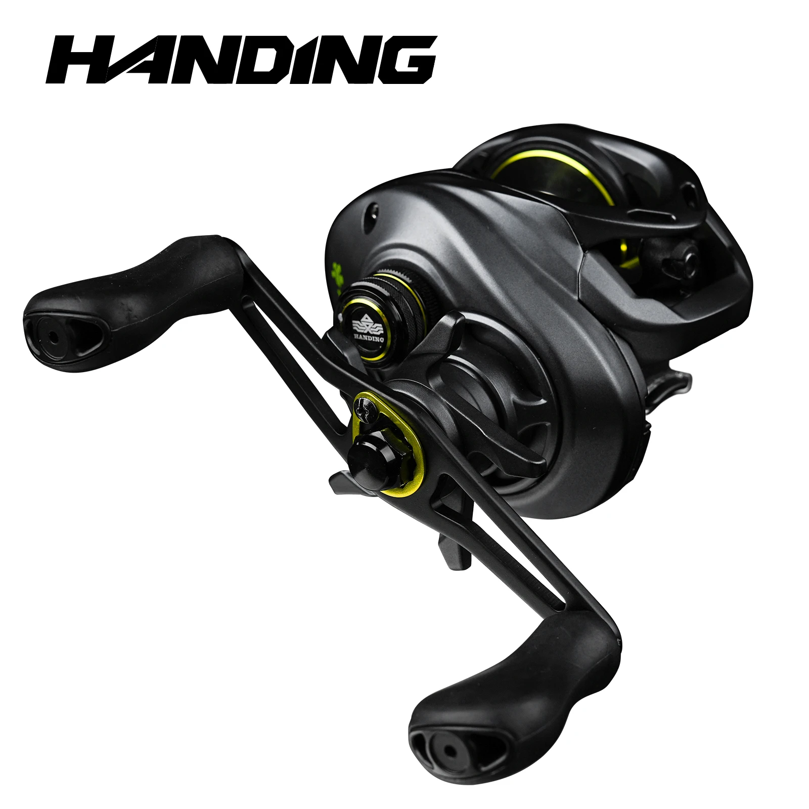 HANDING Carrete de pesca Baitcasting de agua salada, relación de engranaje 7,2, 6 + 1BB, 8KG de potencia, arandela de fibra de carbono Baitcaster, potencia de arrastre de 8kg