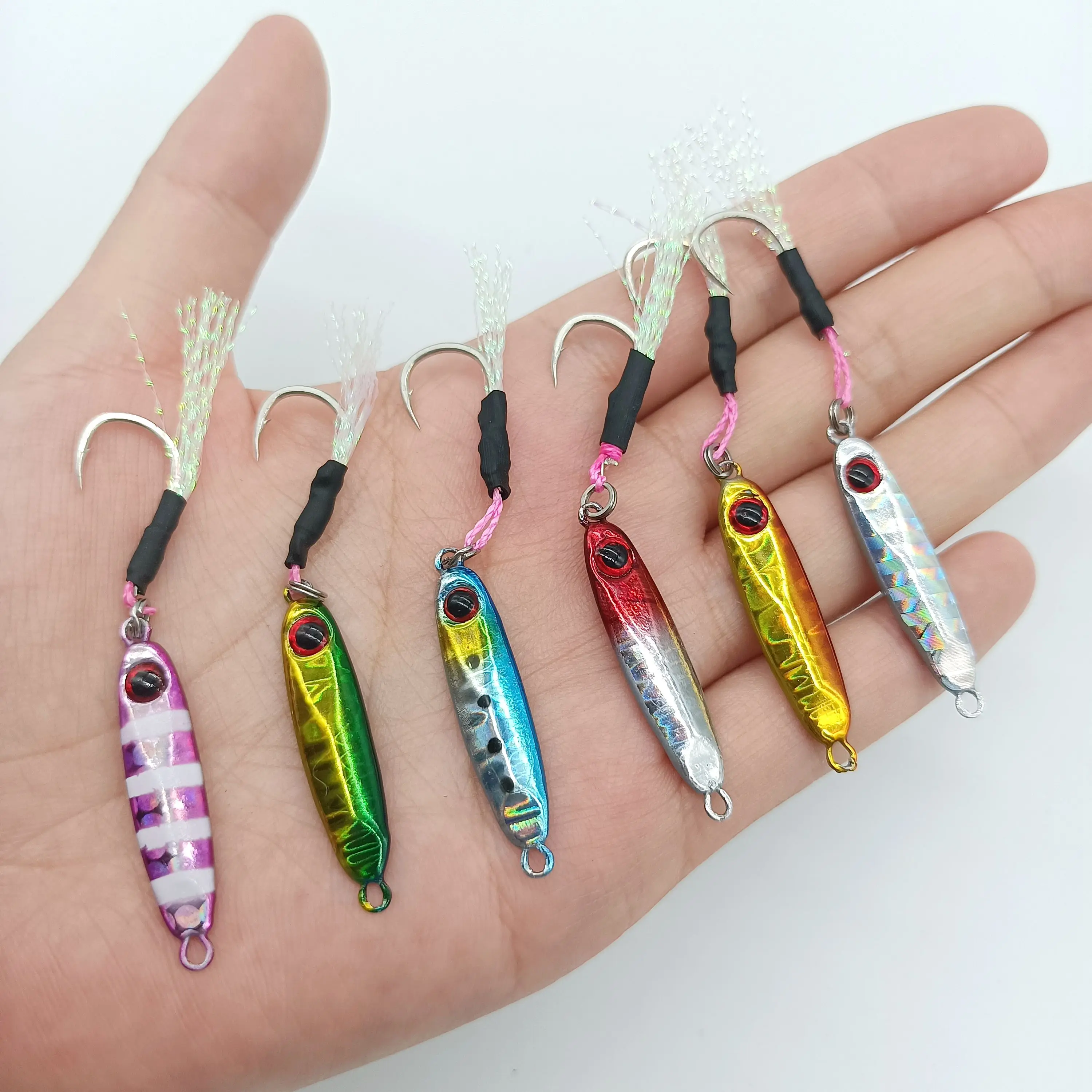 DUODUOYU-señuelo de pesca con plantilla de Micro Metal, cebo Artificial Isca de 5,5g/30mm con cuchara de anzuelo individual, accesorios de pesca, 1 Uds. - imagen 2