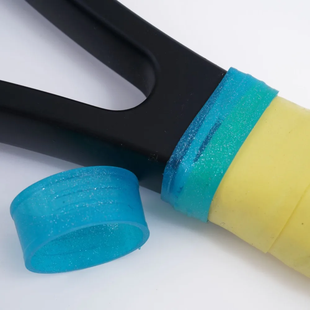 Anillo de sellado de silicona brillante para raqueta de tenis, agarre elástico colorido, Color caramelo - imagen 4